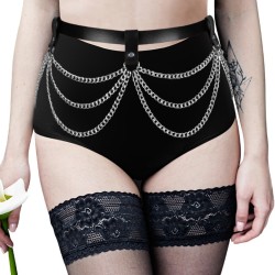 gothic girls waist belt with multi layer chain