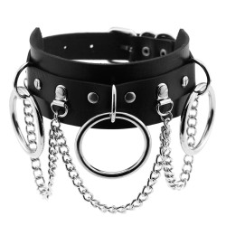 metal o ring collar with chain